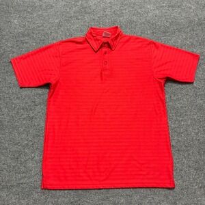 Clipper Mens Polo Shirt Size Large Red Golf Activewear Short Sleeve Casual